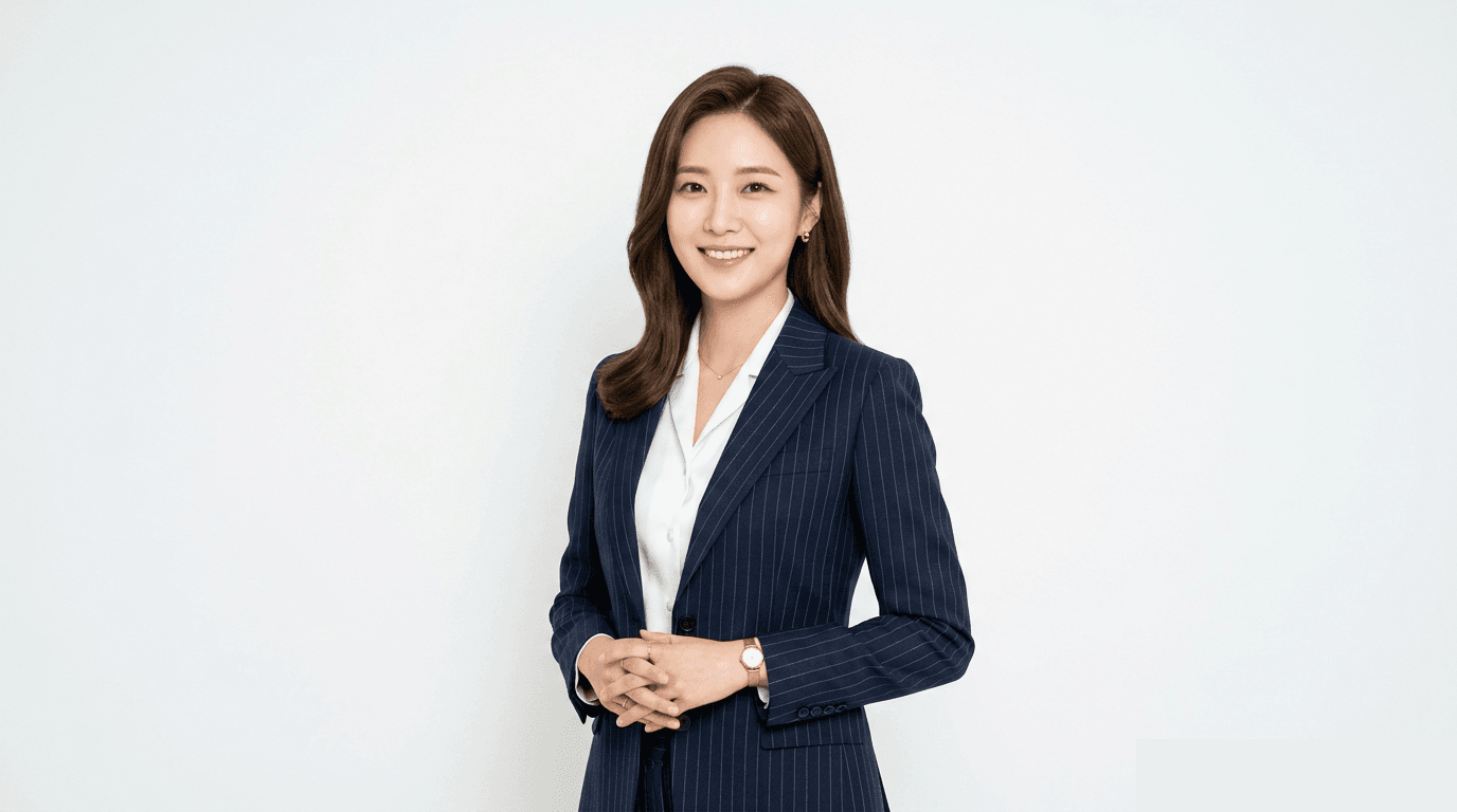 밝은 배경 앞 정장 차림의 전문 안내 이미지 — 뉴헤븐카지노 공식 가이드 허브 메인 배너